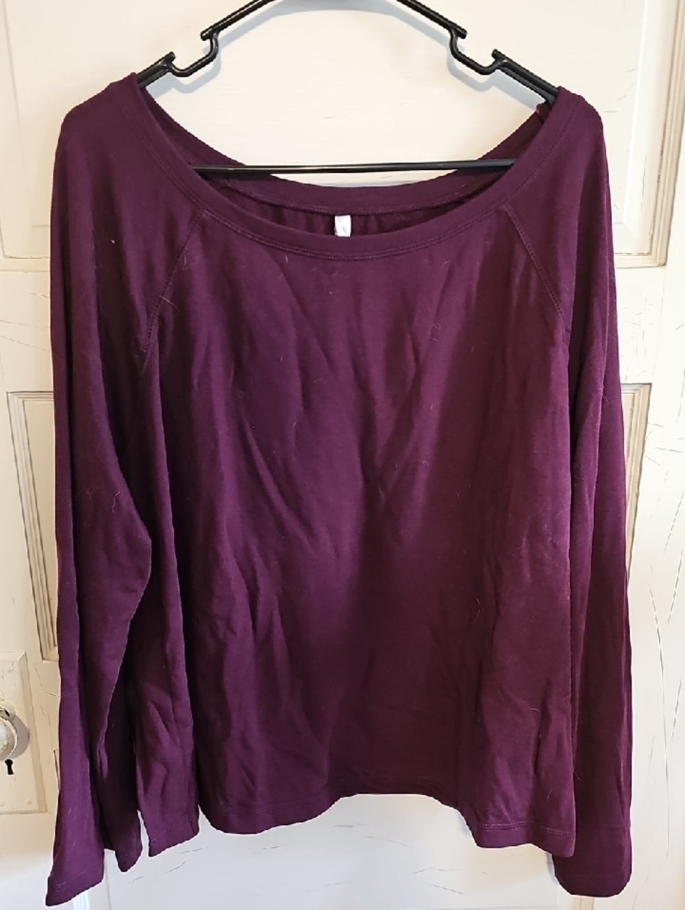 Fabletics Long-Sleeve Scoop Neck Top - Deep Plum